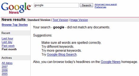 google images search not working. Google News Search Not Working. October 18, 2007 By Loren Baker
