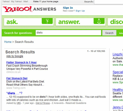 Yahoo Answers Serving Google Adwords - Search Engine Journal