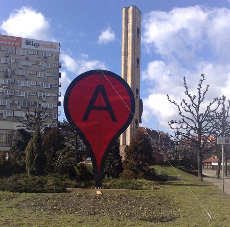 Real-life Google maps marker