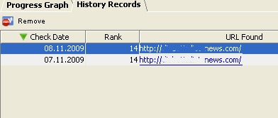 Rank tracker: history