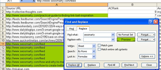 Export links to Excel