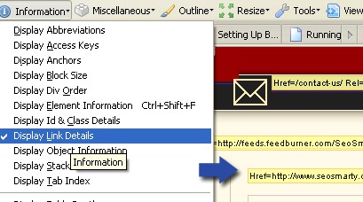 Display link details: hidden links