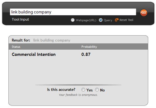 Microsoft adCenter Labs Detecting Commercial Intent