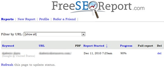 Free SEO report