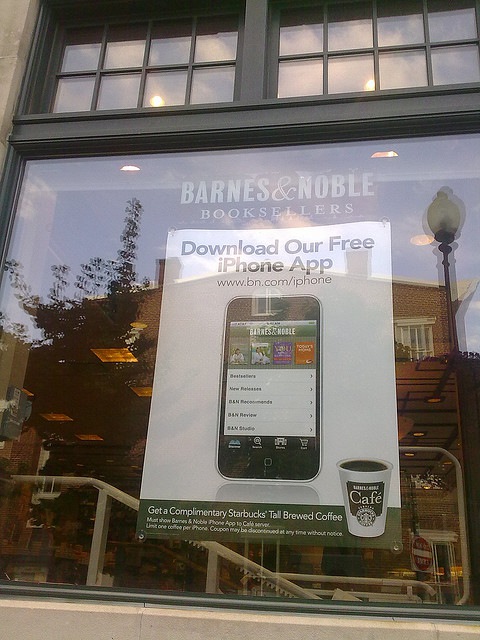 Barnes & Noble offering free coffee if you show that you installed their iPhone app.