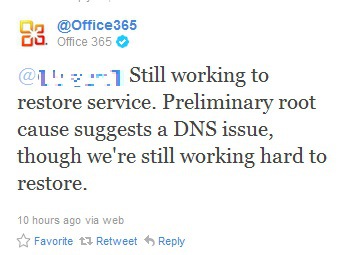 Office 365 Experiences Outage