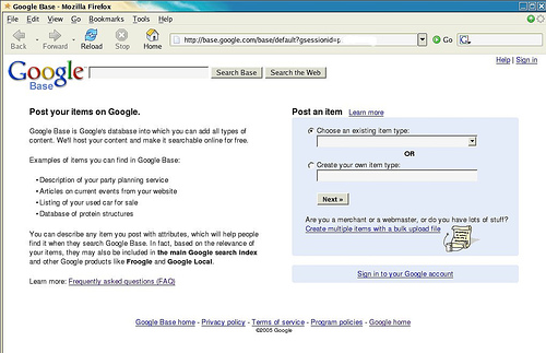 Google Base Info &#038; Screenshots