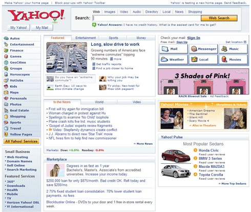 No Yahoo Directory Links on New Yahoo Homepage?