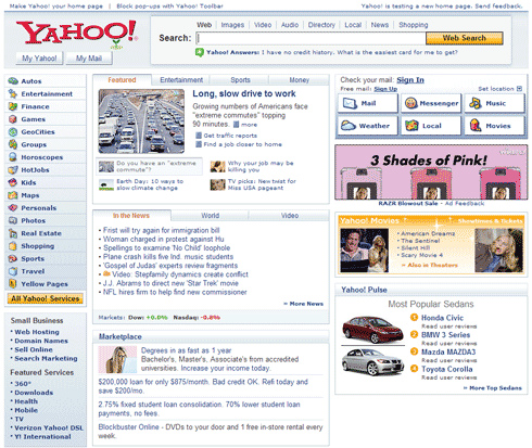 Yahoo New Homepage