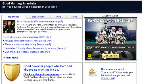 Yahoo Mail Beta Adds News Home Page, Events &#038; Calendar