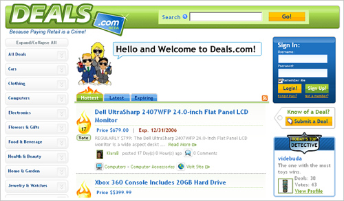 Deals.com : Social Media Meets Couponing