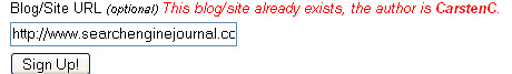 MyBlogLog Blog Registration Flaw