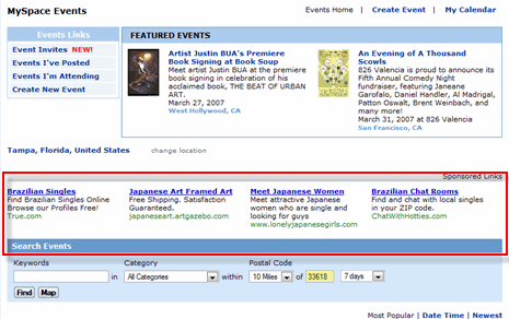 MySpace Events