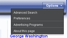 Yahoo Blue Search Bar Options