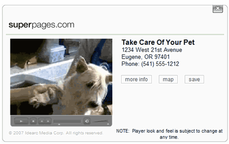 Superpages Video Advertising