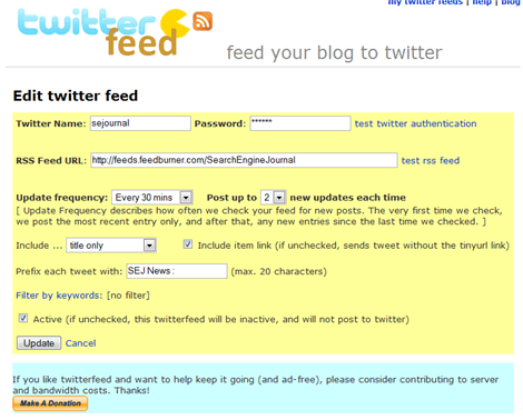 Twitterfeed : Bringing RSS to Twitter for Every Blogger