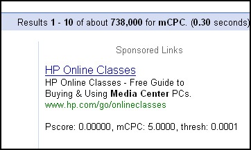 HP’s Ad Showing for mCPC