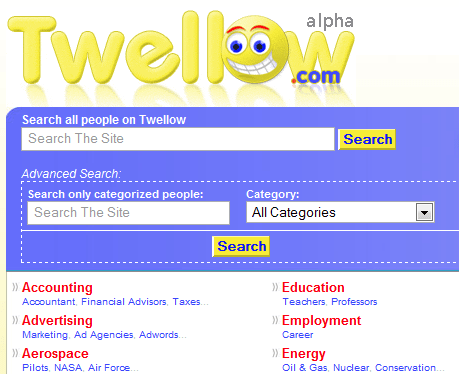Twellow : Twitter Directory
