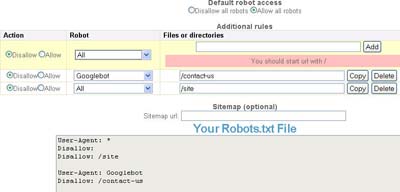 SEObook Robots.txt generator