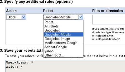 Google Robots.txt generator
