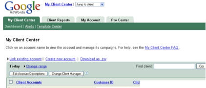Google AdWords My Client Center 1