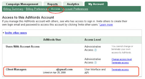 Google AdWords My Client Center 2