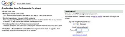 Adwords My Client Center
