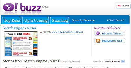 Yahoo! Buzz Rolls Out New Publisher Landing Pages