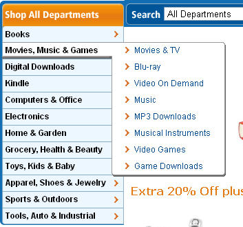 Amazon.com Category Navigation