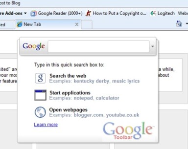 Google Toolbar 6 Rolls Out QSB and New Tab Page Feature