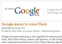 Flash &#038; Search Engines : Indexed in a Flash
