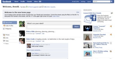 Gradual Roll Out of the New Facebook Home Page Starts