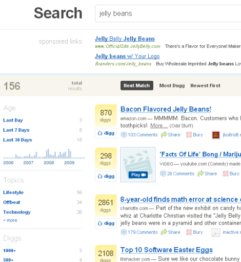 Digg Launches New Digg Search Engine