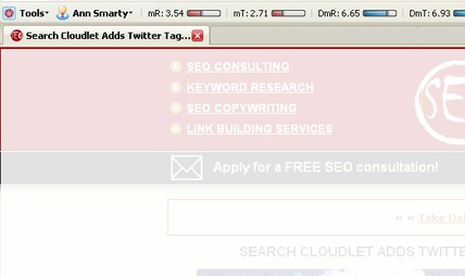 SEOmoz toolbar