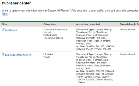 Google Launches AdSense Ad Planner Publisher Center