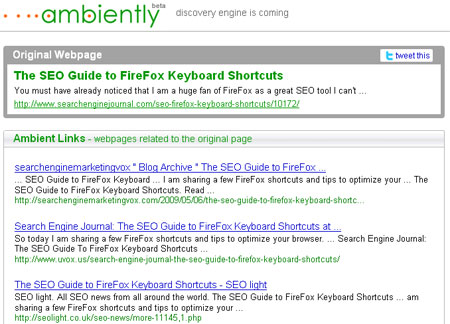 Ambiently Discovery Engine : Find More Related Information