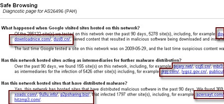 Google safebrowsing - network report