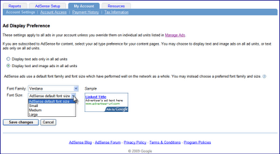 AdSense New Feature Lets You Change Font Size of Ad Text