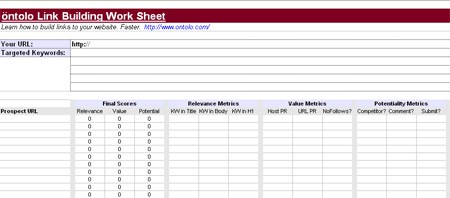 Link Building Worksheets – Organize Your Campaign