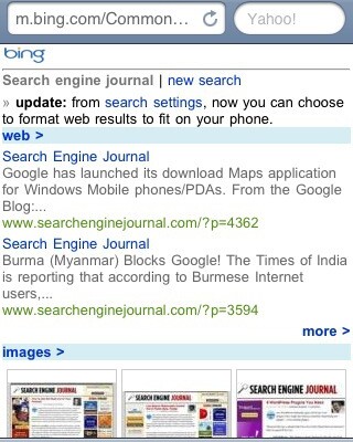 Bing Mobile Looks and Feels Like Google Mobile Search, Almost