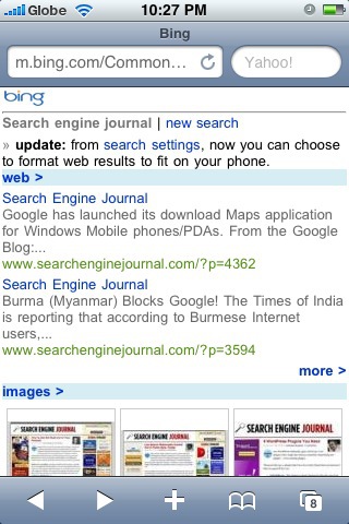 Bing Mobile Looks and Feels Like Google Mobile Search, Almost