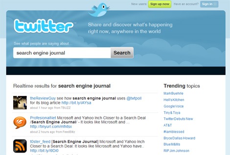 Twitter Highlights Search on New Home Page