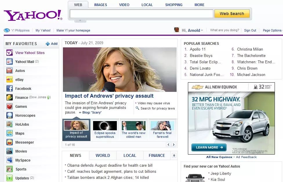 Yahoo Rolls Out New Portal Design