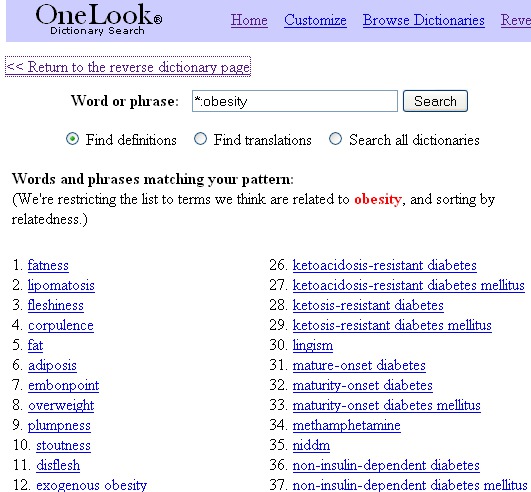 OneLook reverse dictionary