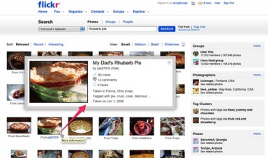 Flickr Enhances Its Search Results Page