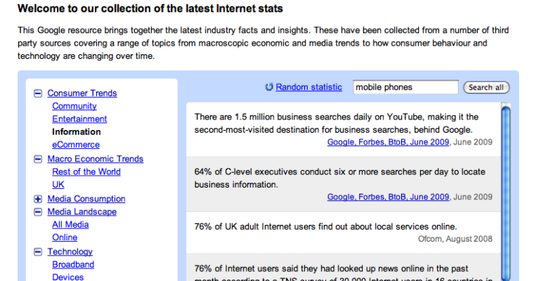 Google Quietly Launches an Internet Stat Resource