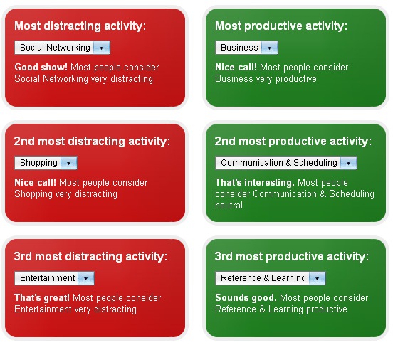 RescueTime settings