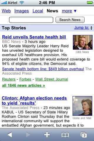Google Updates News for Mobile