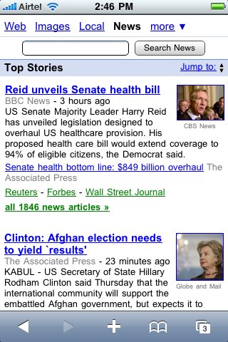 Google Updates News for Mobile