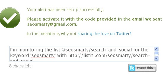 listiti - confirm